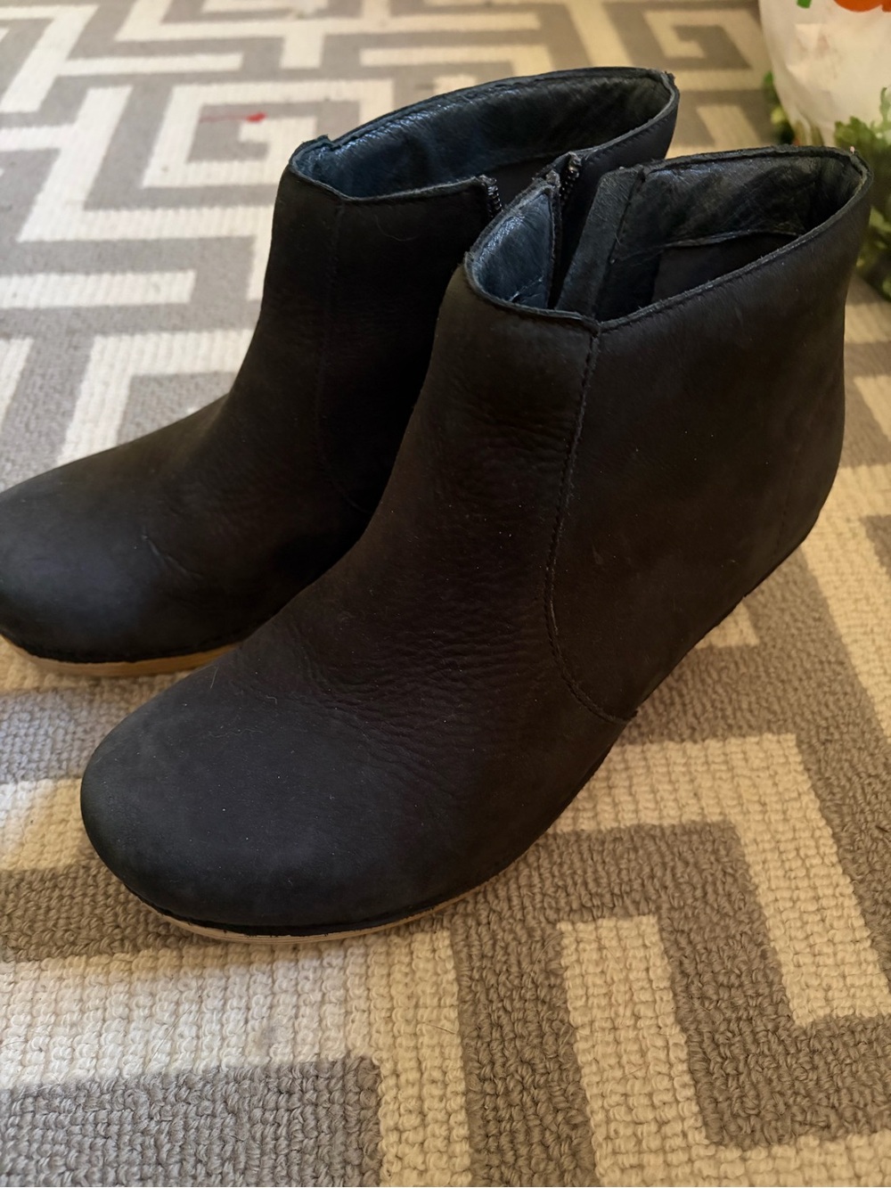 Dansko Black Nubuck Maria Ankle Booties